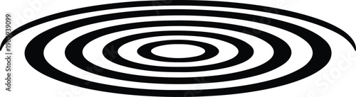 Silhouette black white hypnotic optical illusion concentric circles vector design