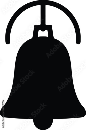 Silhouette classic metal bell alarm notification icon simple vector design