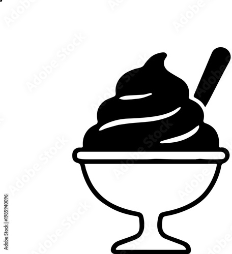 ice cream in a bowl vector illustration 