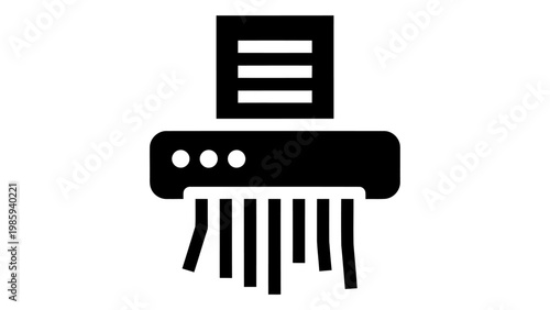 Paper shredder icon isolated on white background