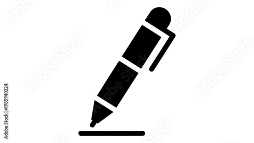 Pen icon for writing or editing, simple vector illustration isolated on white background