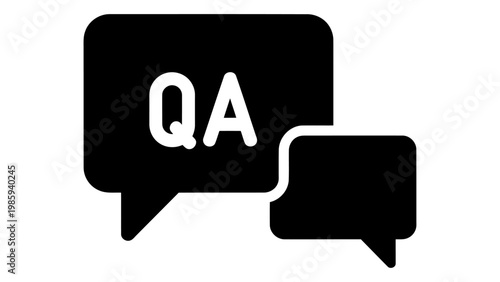 Qa icon, question and answer speech bubble symbol