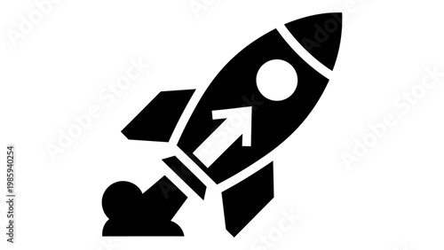 Rocket launch icon, startup symbol, vector illustration isolated on white background