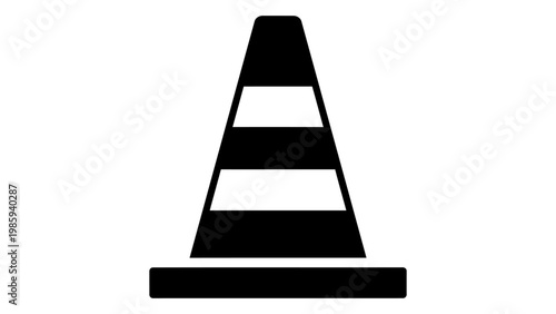Traffic cone icon, vector illustration
