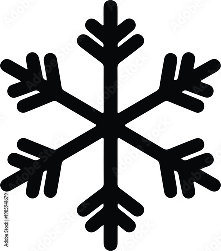 Silhouette of a symmetric snowflake for winter season vector design