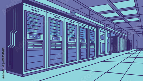 Digital banking and FinTech illustration set, featuring AI financial automation, mobile payments, data servers, and online security concepts.