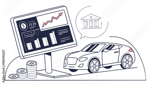 Digital banking and FinTech illustration set, featuring AI financial automation, mobile payments, data servers, and online security concepts.