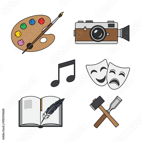 Art Tools and Performing Arts Icons