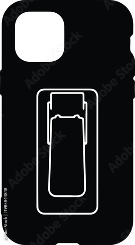 Silhouette smartphone case with built-in kickstand accessory vector design