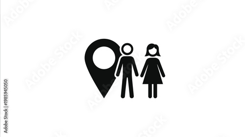 Couple Pinpoint Location Icon
