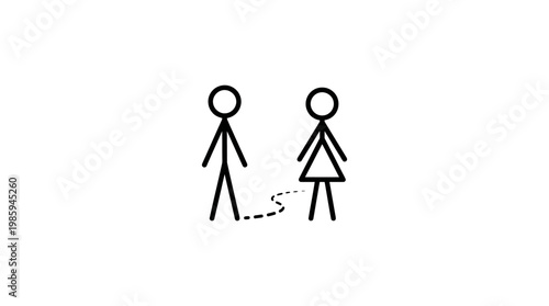 Relationship Man and Woman with Broken Line
