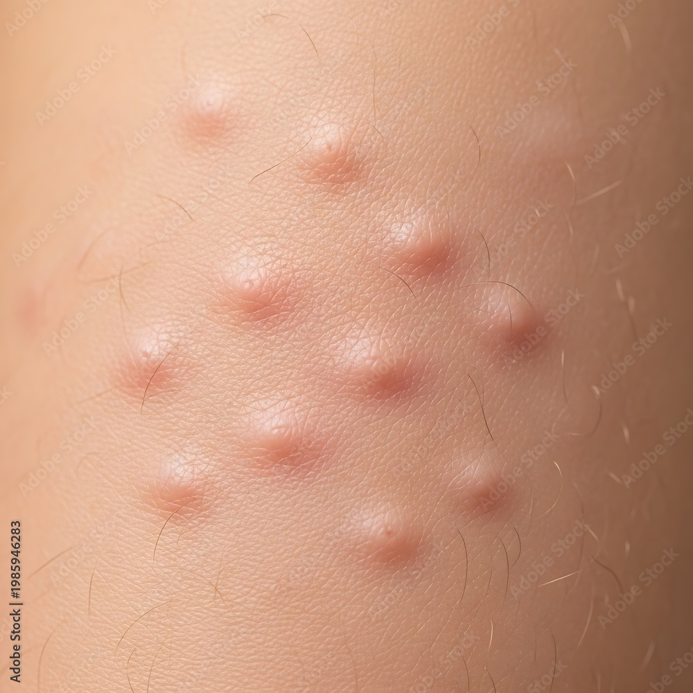 Fototapeta premium Close-up of skin with acne lesions.