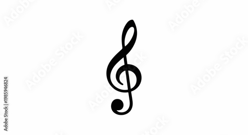 Black treble clef symbol on a white background