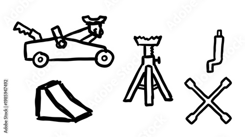 Automotive Repair Tools - Jack, Jack Stand, Wheel Wrench, Car Ramp