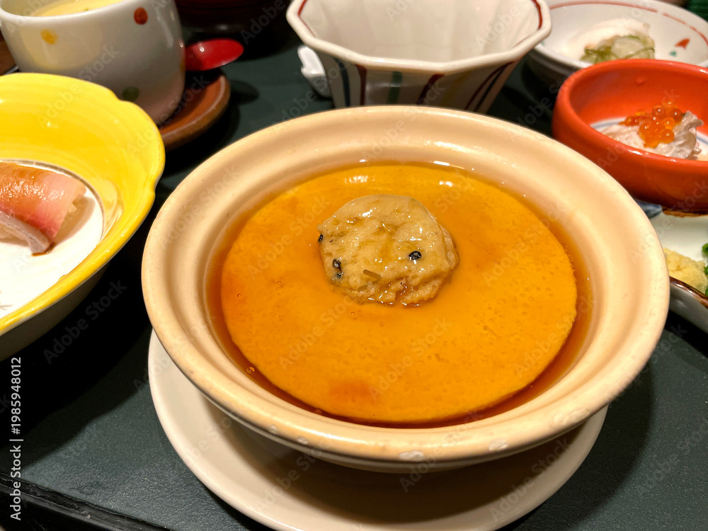 custom made wallpaper toronto digitalあんかけ手作り豆腐 ─ オレンジ色のあんかけ・土鍋風鉢