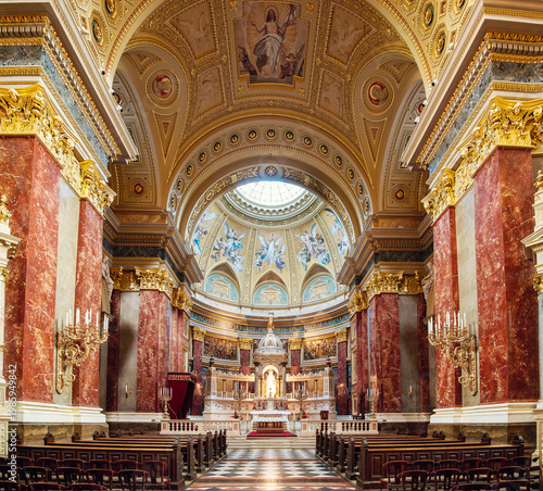 Interior of the magnificent Saint Stephen's Basilica Budapest, Hungary