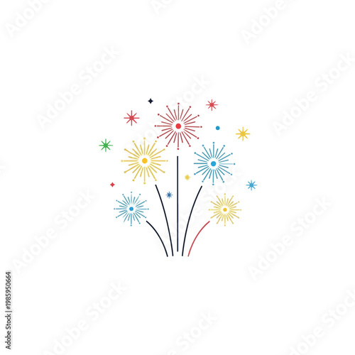 Colorful Fireworks Burst Celebration