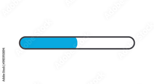 Progress bar illustration horizontal loading indicator on white background