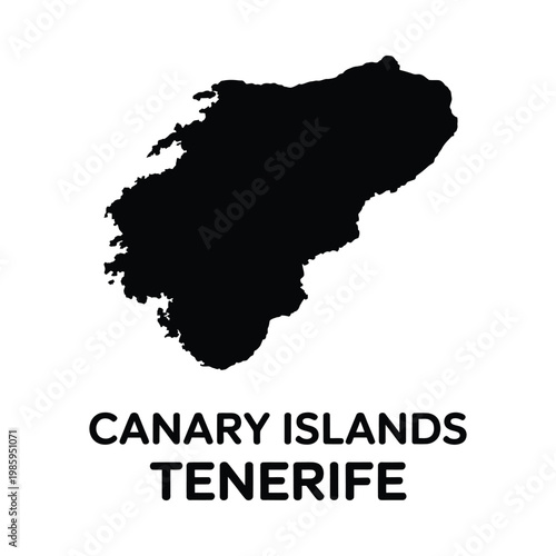 A black silhouette depicting the island of tenerife part of the canary islands archipelago