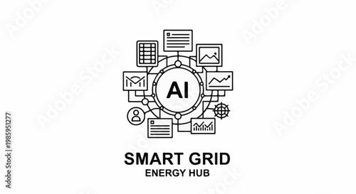 AI central to smart grid energy hub, data flow visualization