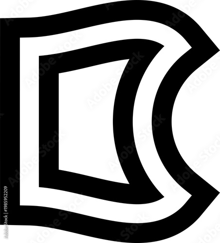 Square line icon. Bold style