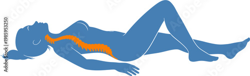 Stylized illustration of a person experiencing throat or chest discomfort while lying down, representing symptoms of potential health issues or general unease in the body