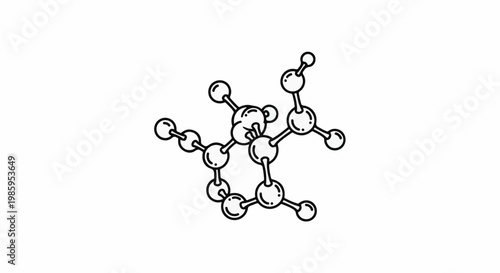 Abstract representation of molecular structure with spheres and lines