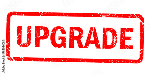Red stamp with the word upgrade