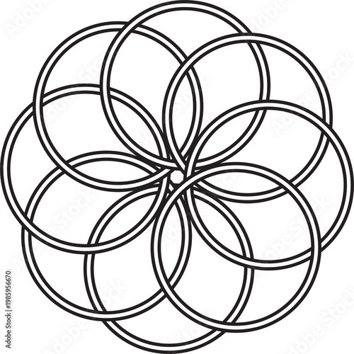 Set of various overlapping elements. Geometric design