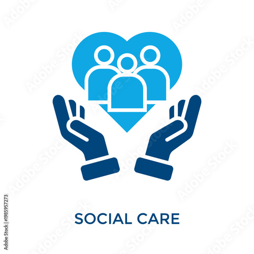 Social Care Icon Dual Tone Style. Vector Illustration For Graphic Design