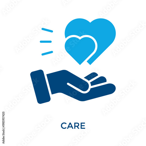 Care Icon Dual Tone Style. Vector Illustration For Graphic Design