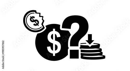 Conceptual image of financial uncertainty and money problems