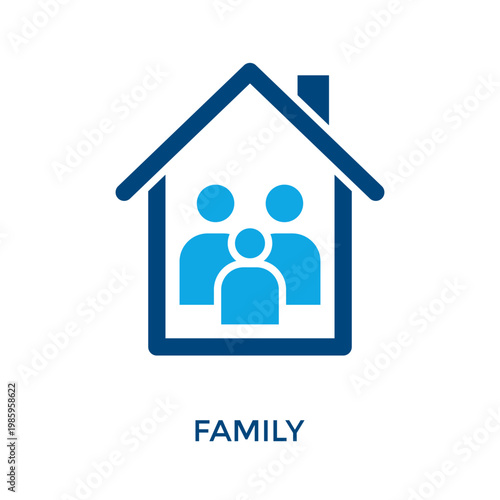 Family Icon Dual Tone Style. Vector Illustration For Graphic Design