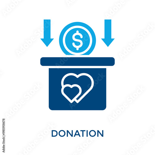 Donation Icon Dual Tone Style. Vector Illustration For Graphic Design