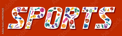 Sports font. Vector illustration.