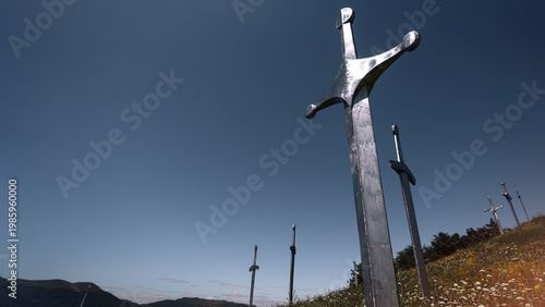 Photos Didgori, touristic place, battle memorial monument with giant steel metal swords