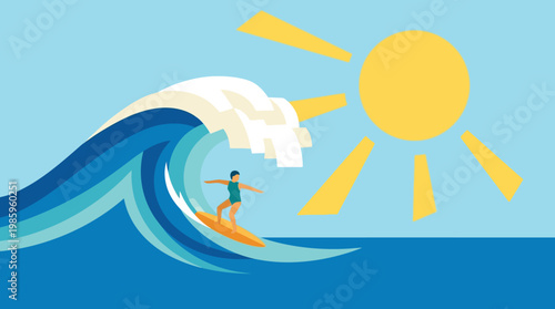 Man surfing on a wave board.