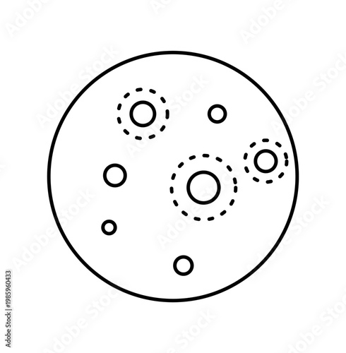 Vector illustration of acne skin disease line icon on a white background.