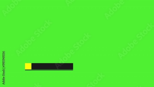 Clean lower third text animation with white square, gray rectangle and thin black line on green screen for news captions, names, and broadcast content.