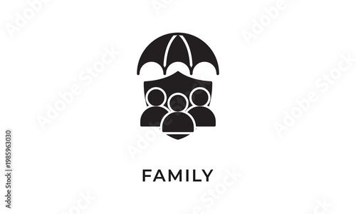 Family vector icon isolated on white background