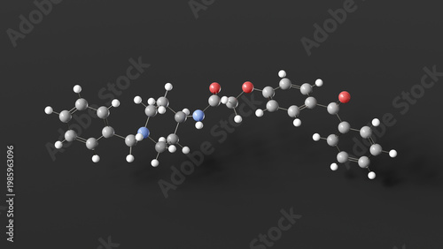 Konstfotografi adiporon molecule 3d, molecular structure, ball and stick model, structural chem