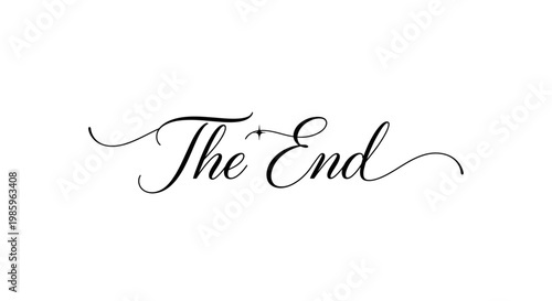 Classic 'The End' text in elegant script font, signaling conclusion or finality on an isolated white background.