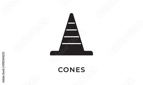 Cones vector icon isolated on white background