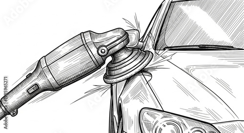 Rotary Car Polisher Buffer Tool With Pad.