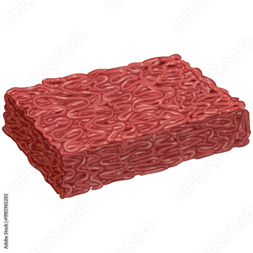 Ground beef, raw beef vector.