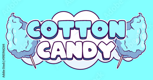 cotton candy logo text food product editable text effect font style template typography design