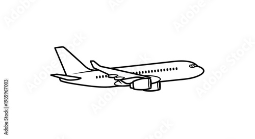 Airplane illustration on white background for travel and transportation