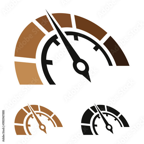 Speedometer icon tachometer gauge fast performance automotive dashboard