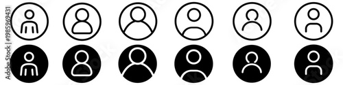 User icon vector set. Profile Illustration sign collection. Account symbol. Avatar logo. Design for web and app.