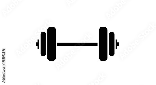 Dumbbell Weight Lifting Icon Vector Illustration, Minimalist Gym Equipment Graphic for Fitness Branding and Workout App Interface Design Elements